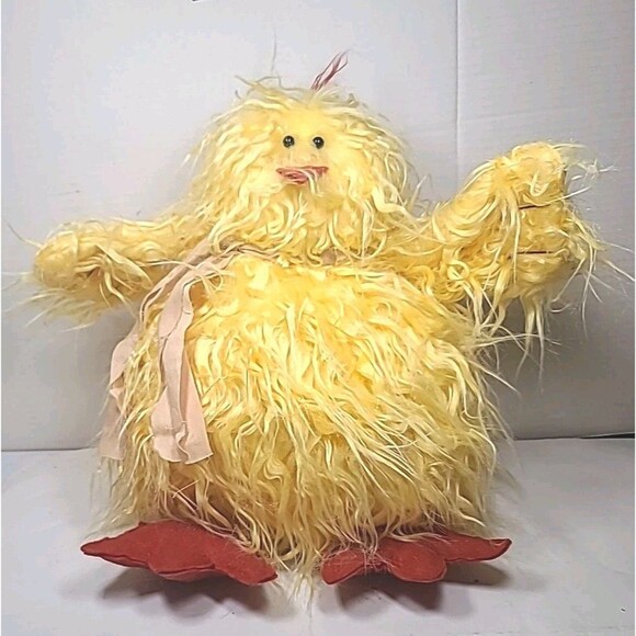 NWT WT Collection Large Weighted Fuzzy Yellow Chick  Primitive Spring Easter - Picture 1 of 7